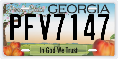 GA license plate PFV7147