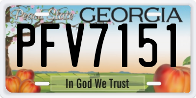GA license plate PFV7151