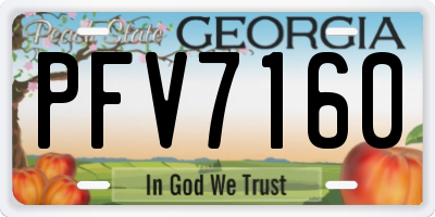 GA license plate PFV7160