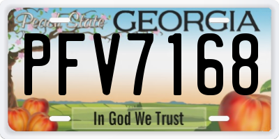 GA license plate PFV7168