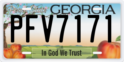 GA license plate PFV7171