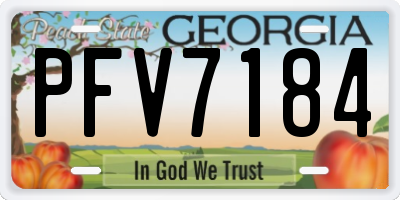GA license plate PFV7184