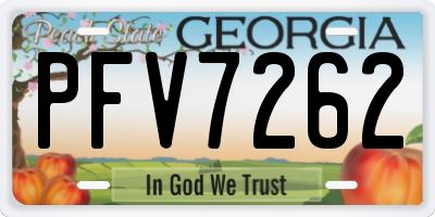 GA license plate PFV7262