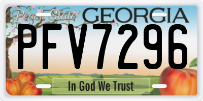 GA license plate PFV7296