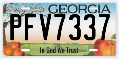 GA license plate PFV7337