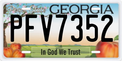 GA license plate PFV7352