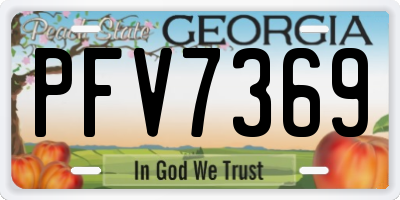 GA license plate PFV7369