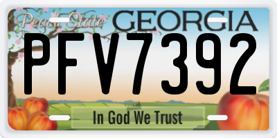 GA license plate PFV7392