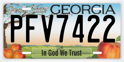 GA license plate PFV7422