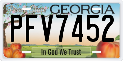 GA license plate PFV7452
