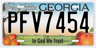GA license plate PFV7454