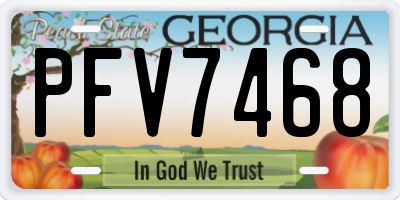 GA license plate PFV7468