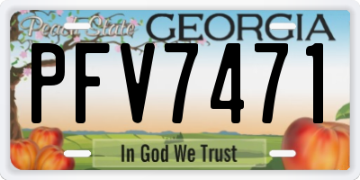 GA license plate PFV7471