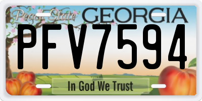 GA license plate PFV7594
