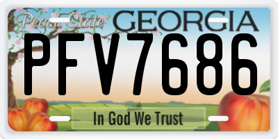 GA license plate PFV7686