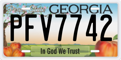 GA license plate PFV7742