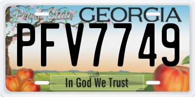 GA license plate PFV7749