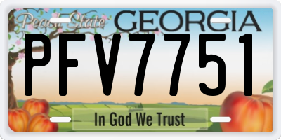 GA license plate PFV7751