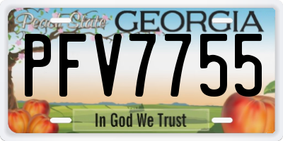 GA license plate PFV7755