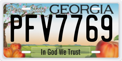 GA license plate PFV7769