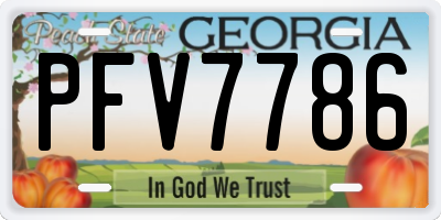 GA license plate PFV7786