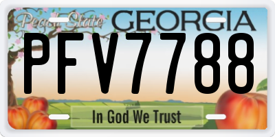 GA license plate PFV7788