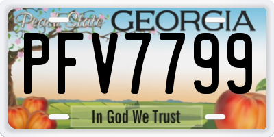 GA license plate PFV7799