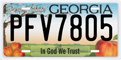 GA license plate PFV7805