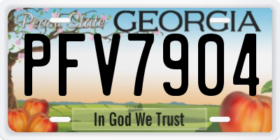 GA license plate PFV7904
