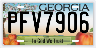 GA license plate PFV7906