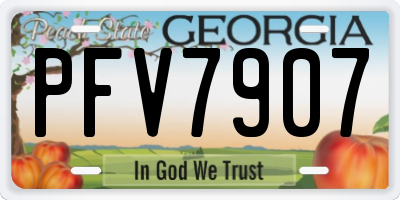 GA license plate PFV7907