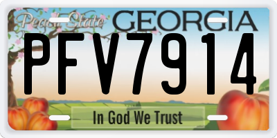 GA license plate PFV7914