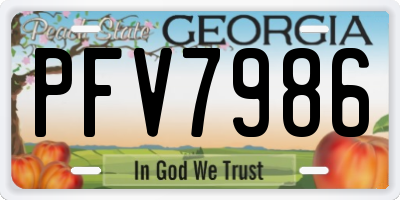GA license plate PFV7986