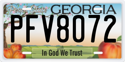 GA license plate PFV8072
