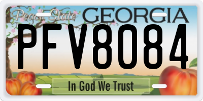 GA license plate PFV8084