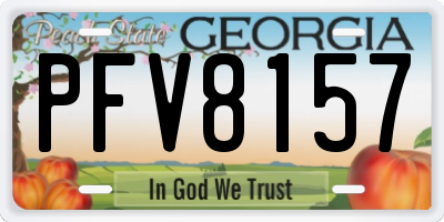 GA license plate PFV8157