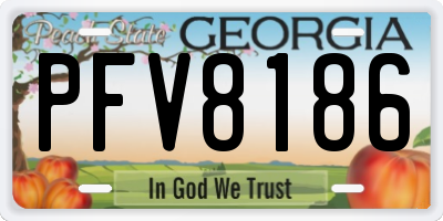 GA license plate PFV8186
