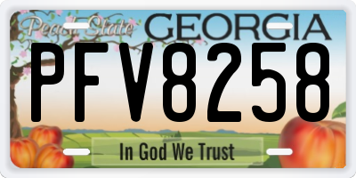 GA license plate PFV8258