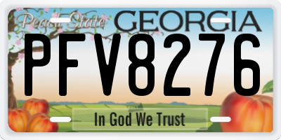 GA license plate PFV8276