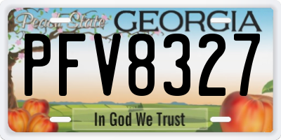 GA license plate PFV8327