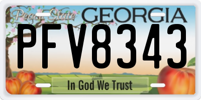 GA license plate PFV8343