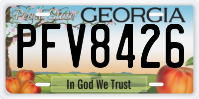 GA license plate PFV8426