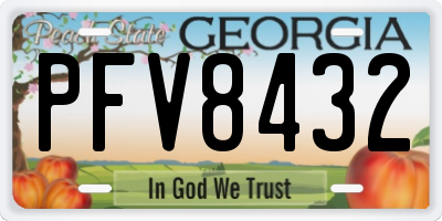 GA license plate PFV8432