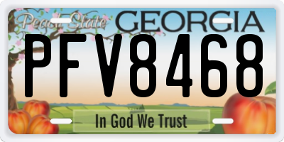 GA license plate PFV8468