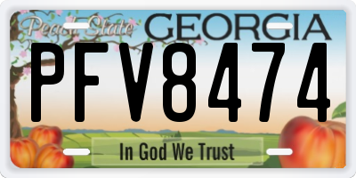 GA license plate PFV8474