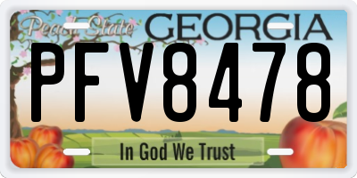GA license plate PFV8478