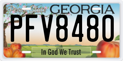 GA license plate PFV8480