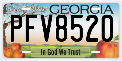 GA license plate PFV8520