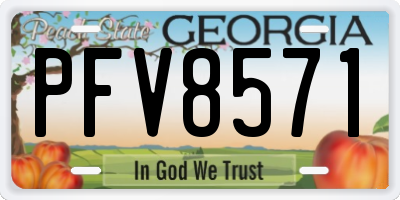 GA license plate PFV8571
