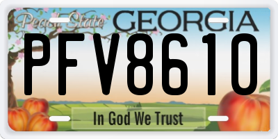 GA license plate PFV8610